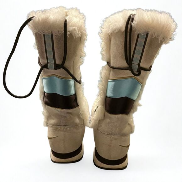 Vintage Nike Winter Boots Women 10 Y2K Fur Lined Suede Snow Boot 311959-172 - Picture 5 of 8